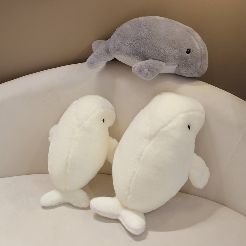 Milo The Fluffy White Manatee Plush Perfect For Cuddles
